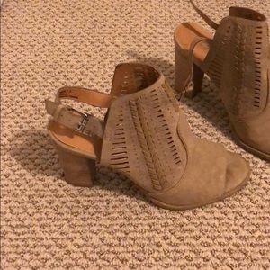 Taupe Report heeled sandals